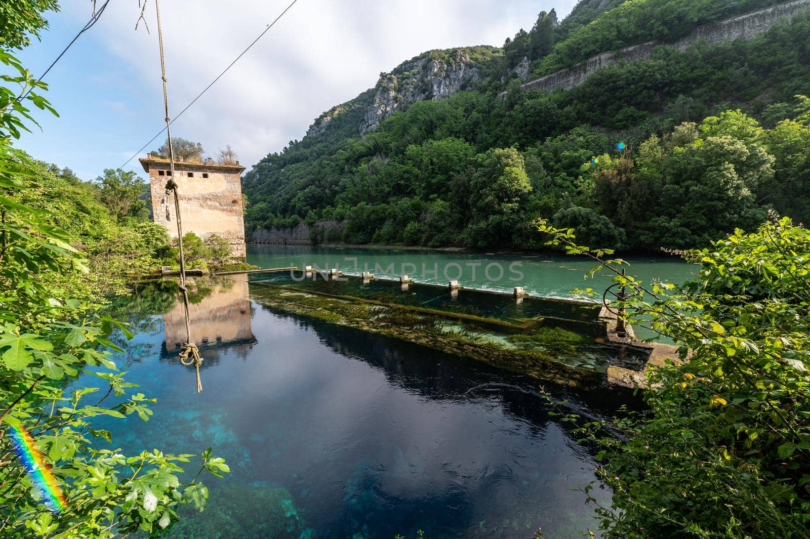 Stifone di Narni placed characteristic for the blue water in some places reeds bathing