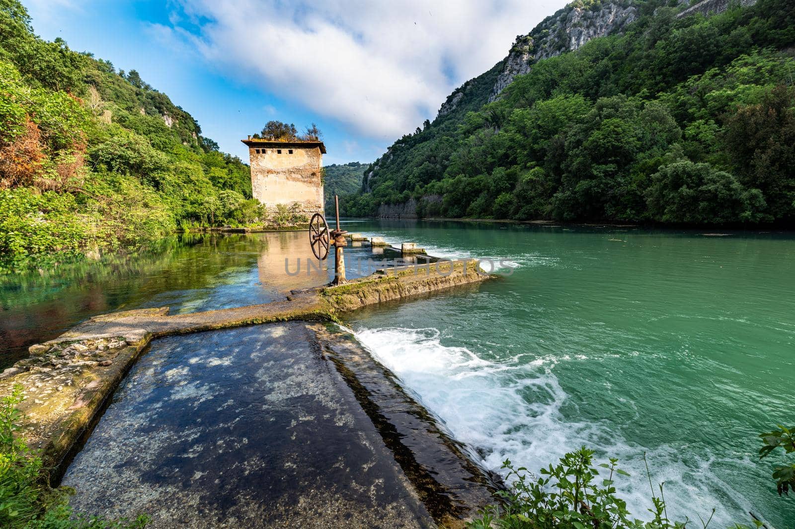 Stifone di Narni placed characteristic for the blue water in some places reeds bathing