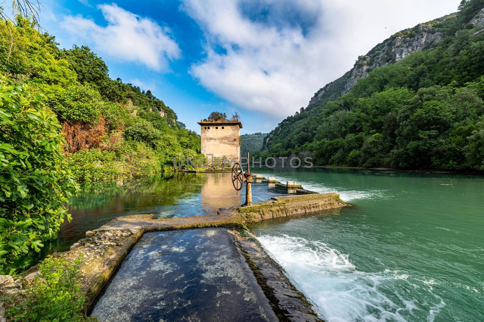 Stifone di Narni placed characteristic for the blue water in some places reeds bathing