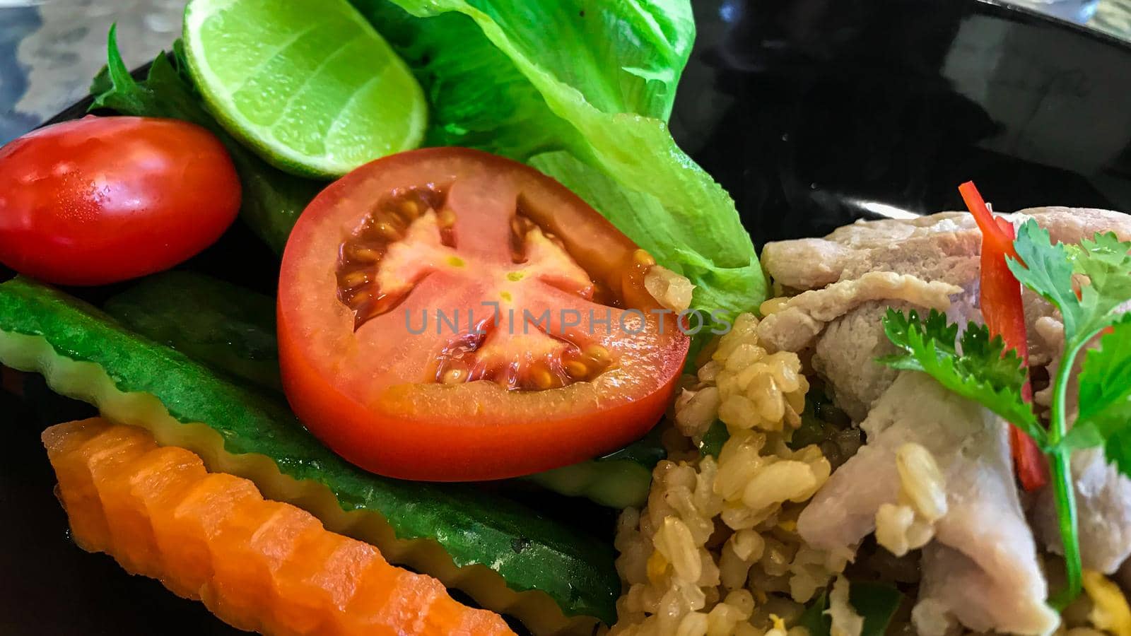 Fresh tomatoes and stir-fries are ready to eat