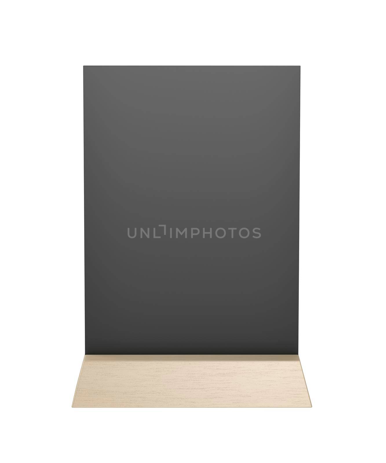 Front view of wooden menu holder, isolated on white background