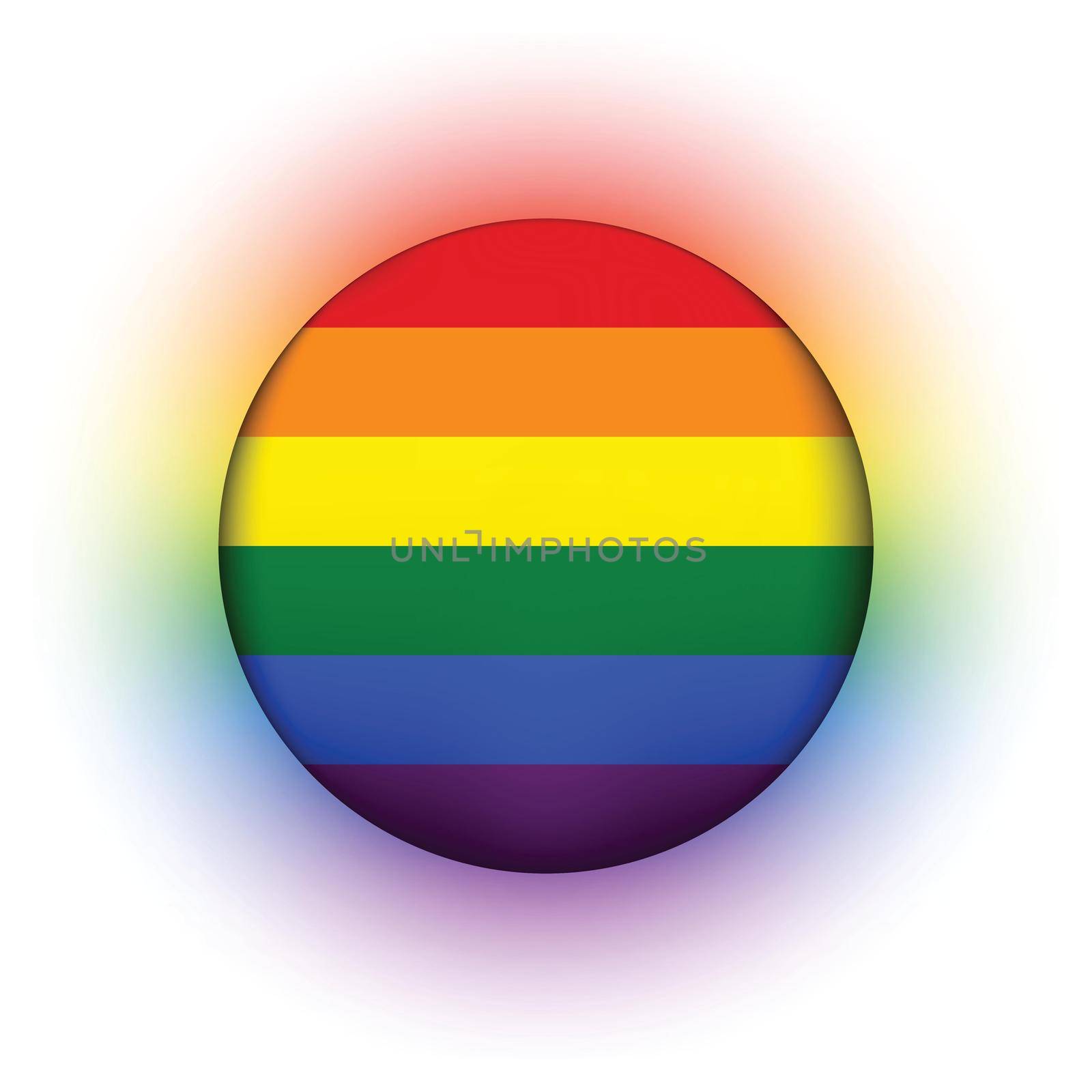 Glass light ball with flag of LGBT. Round sphere, template icon. Glossy realistic ball, 3D abstract vector illustration.Love wins. LGBT symbol sticker in rainbow colors. Gay pride collection by allaku
