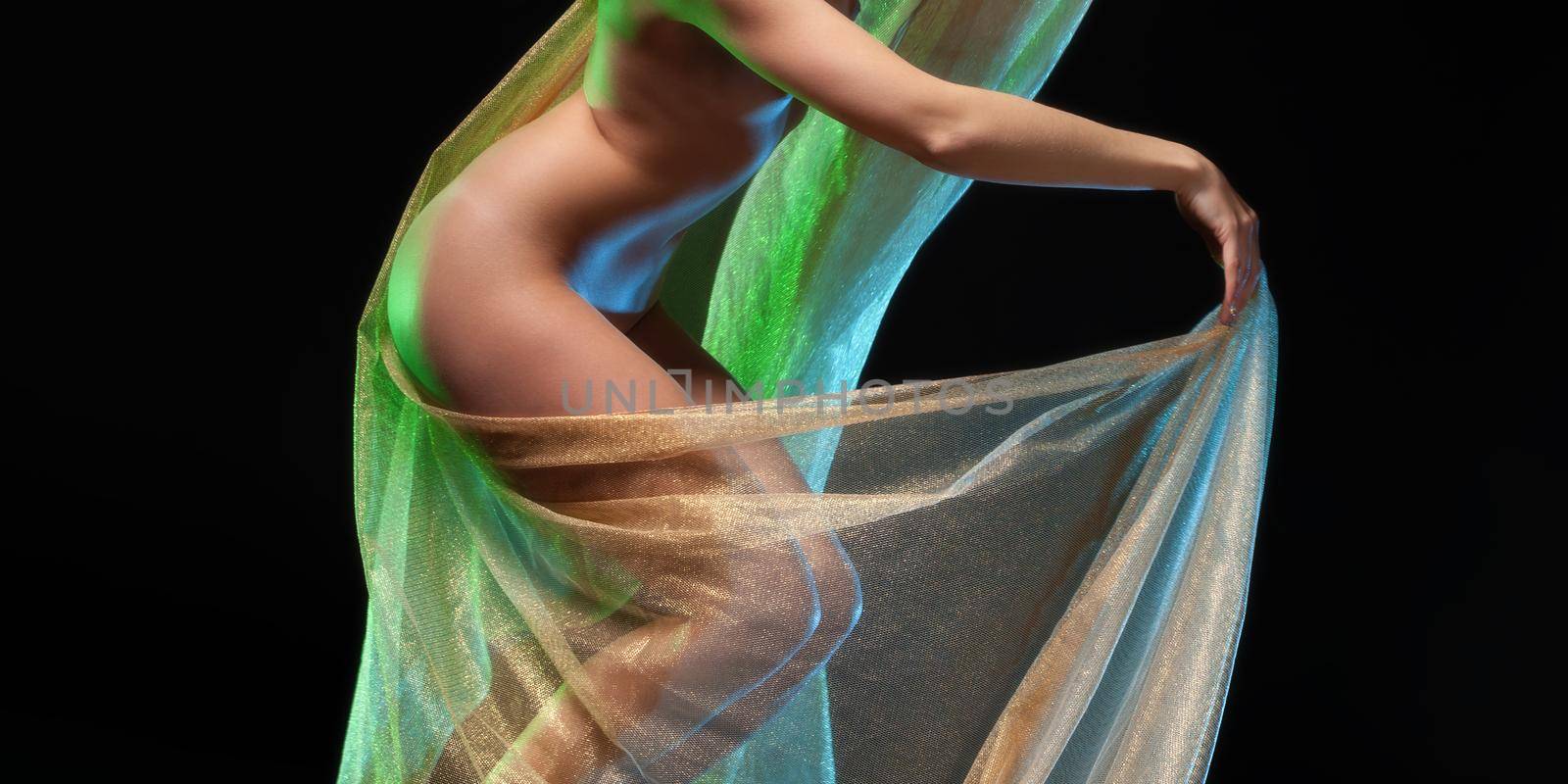 Elegant woman and beauty concept. Naked woman posing in the studio. 