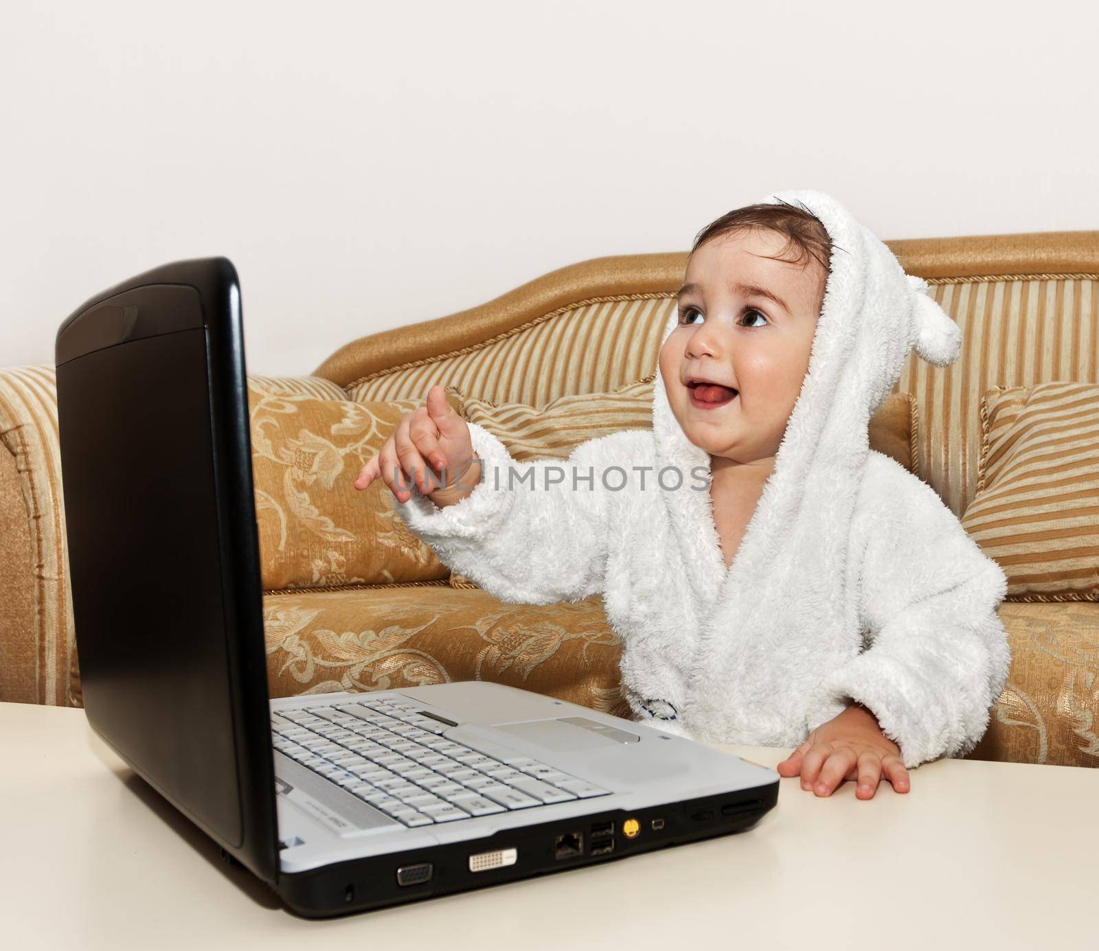 boy with laptop by palinchak