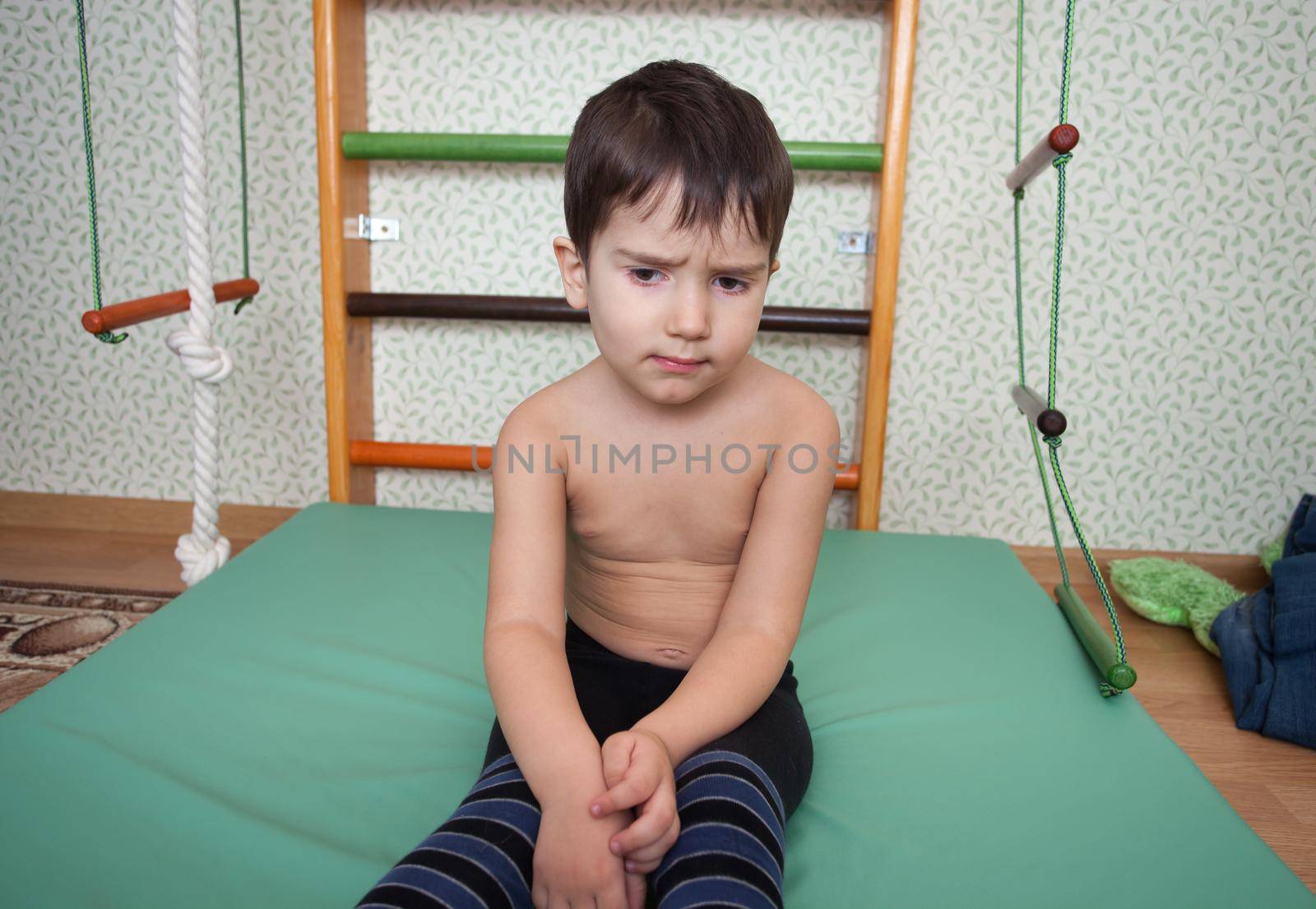 3 year old child at home sport gym