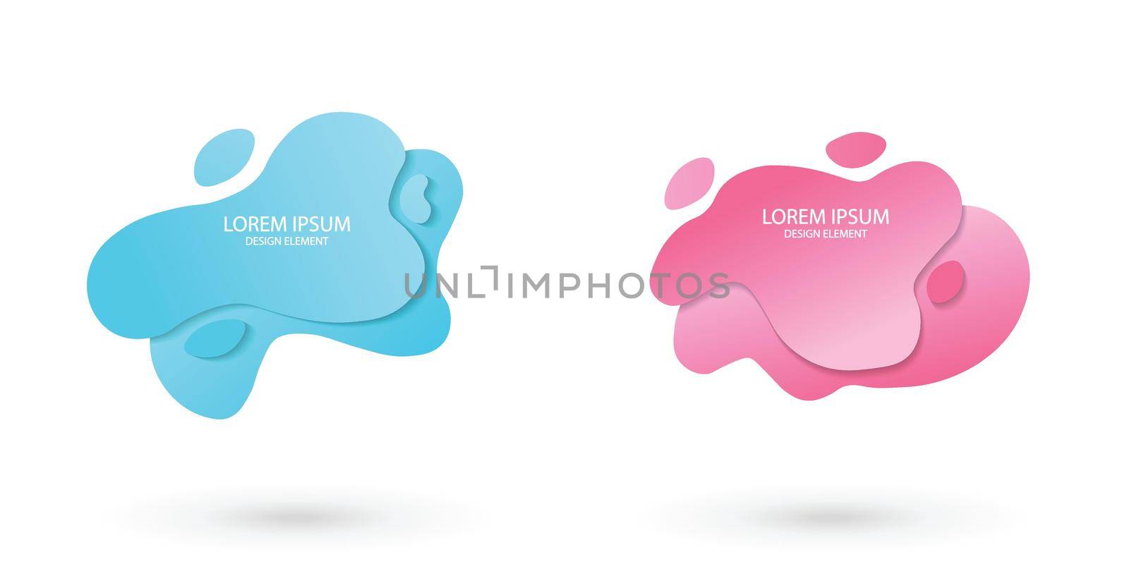 Fluid frame isolated on white background. Set of abstract liquid shapes, colorful elements, gradient waves with geometric lines, dynamical forms. Vector flat design for banner, flyer, business card.