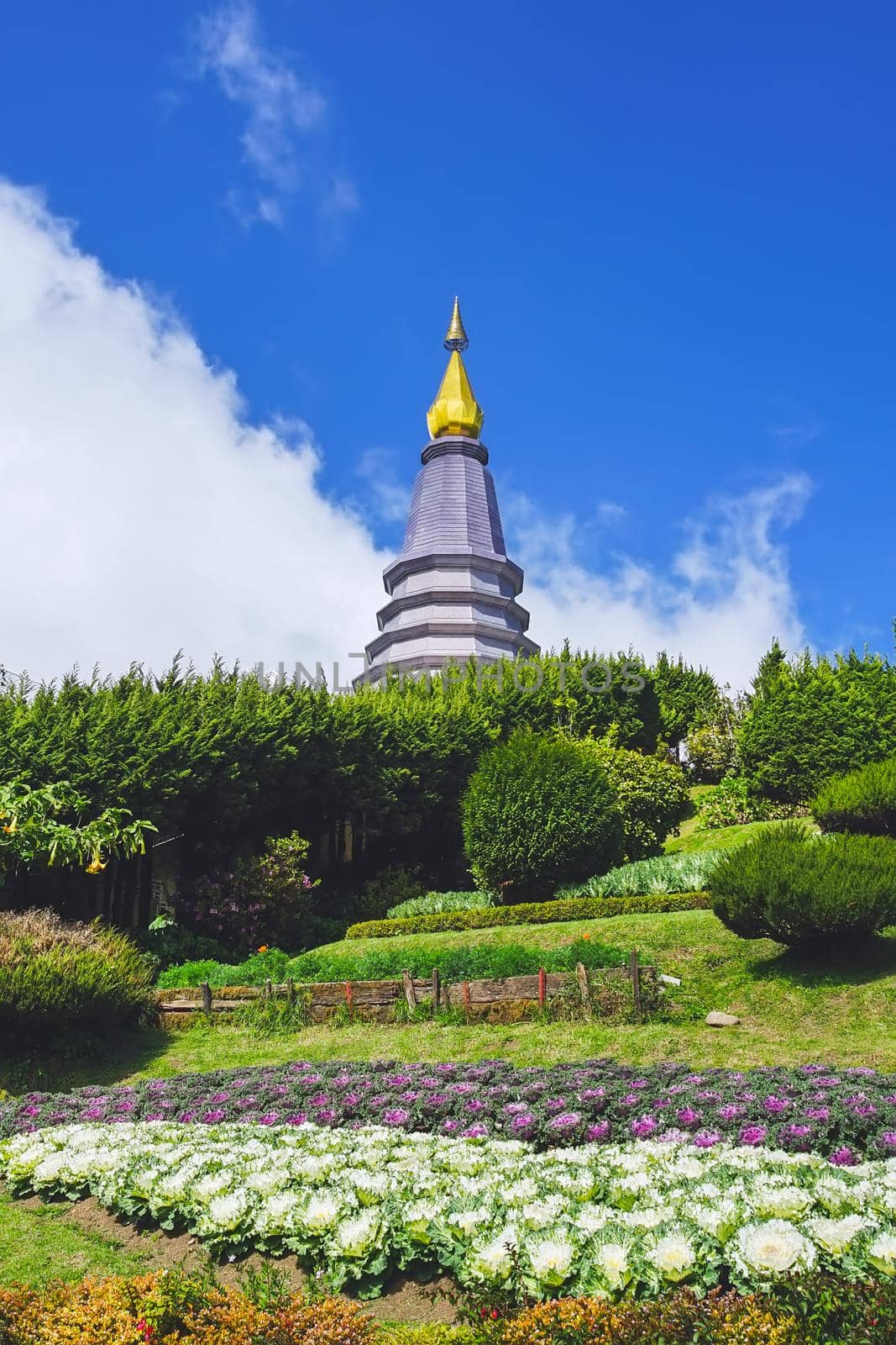 Napaphol Bhumisiri pagoda at Inthanon mountain. by Desatit