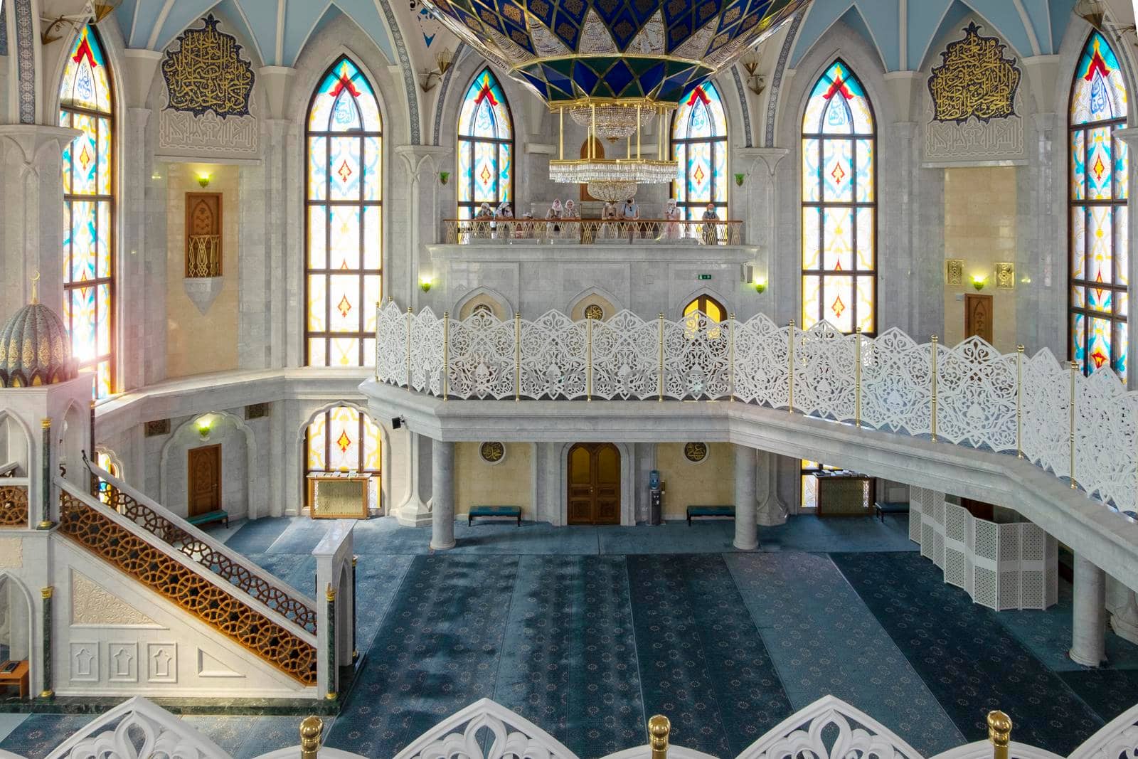 View of the prayer hall for believers of the Kul Sharif cathedral mosque by OlgaGubskaya