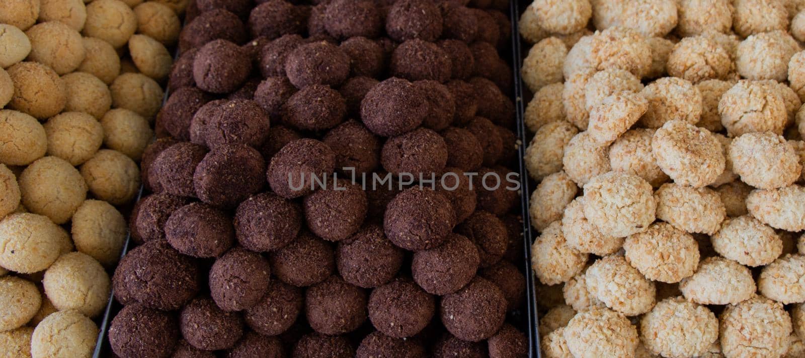 Turkish style freshly made cookies  as snack in view