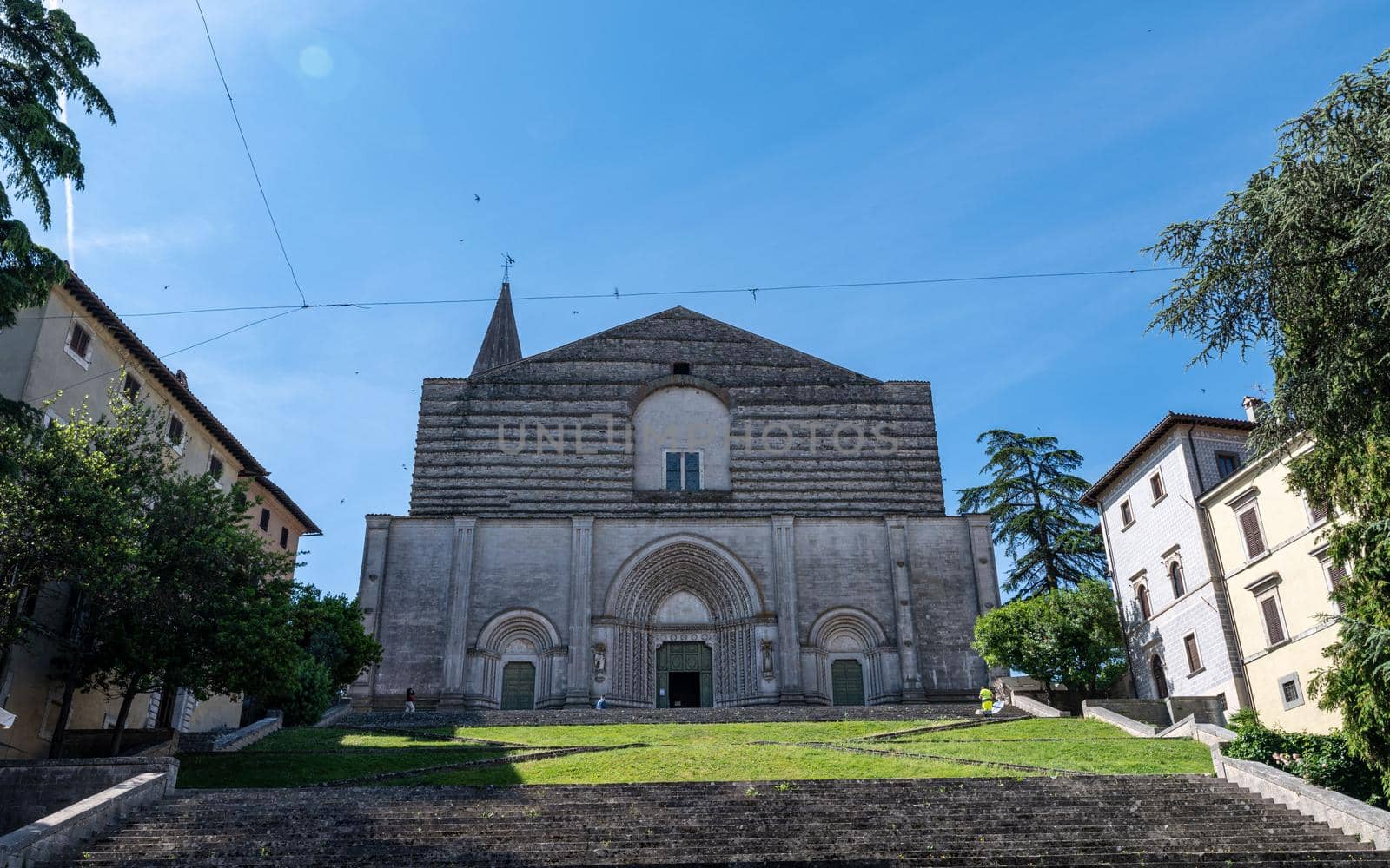 todi church of San Fortunato just inside the town of todi in the summer