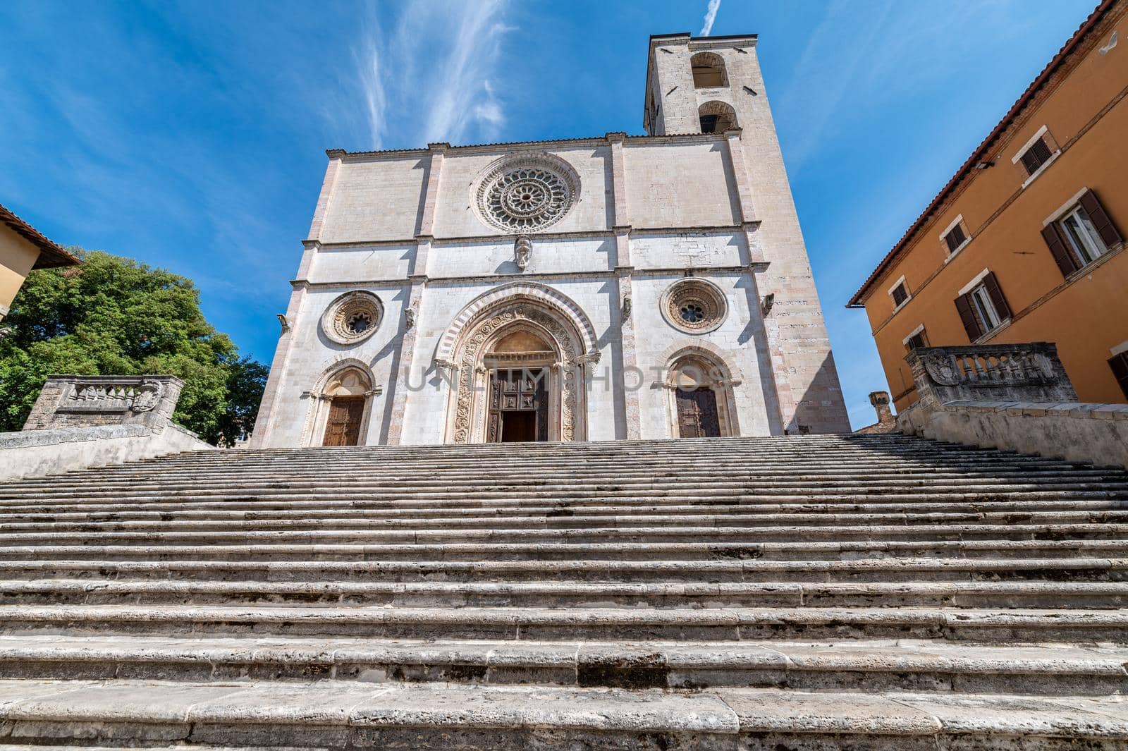 piazza del popolo cathedral of the Santissima Annunziata in the center of todi