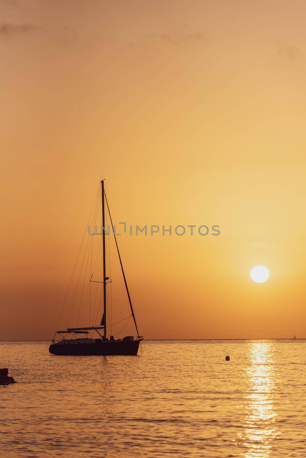 The end of the day in Cala Saona beach, Formentera, Spain