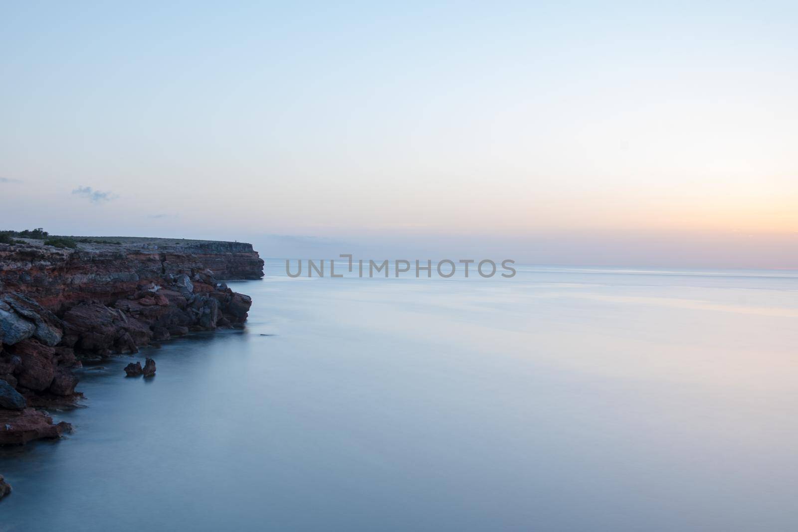 The end of the day in Cala Saona beach, Formentera, Spain
