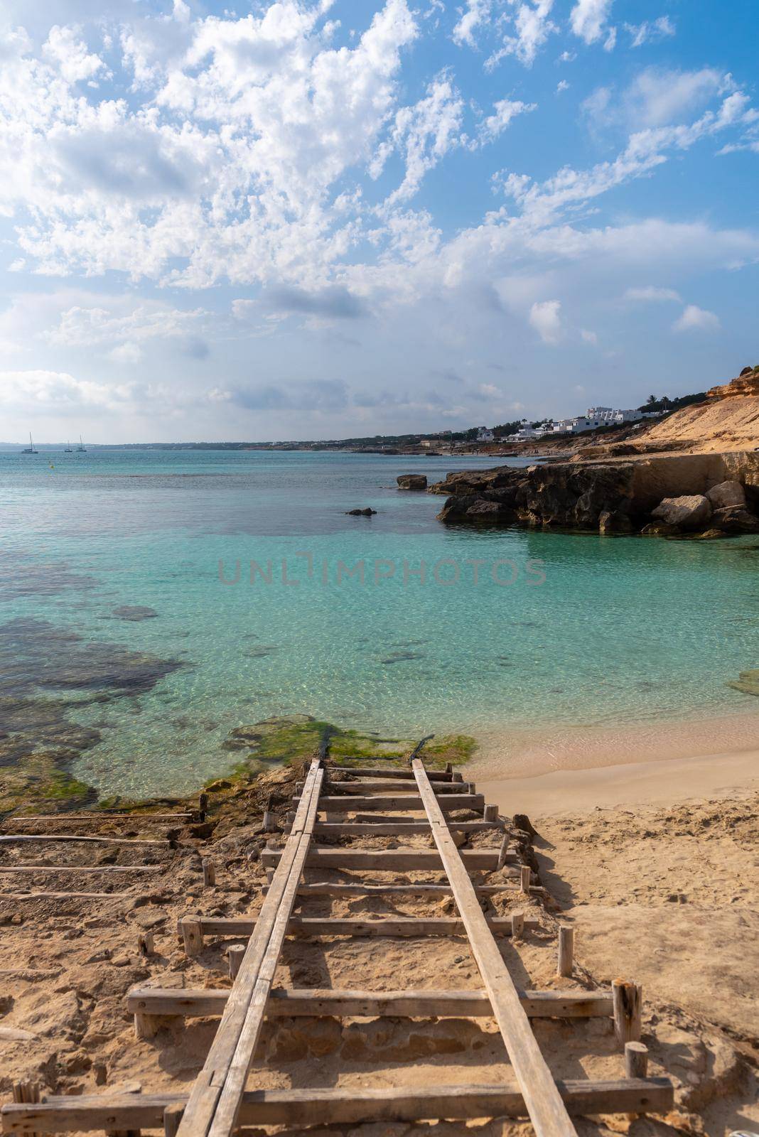Formentera beach of Calo d es Mort in Balearic Islands. by martinscphoto