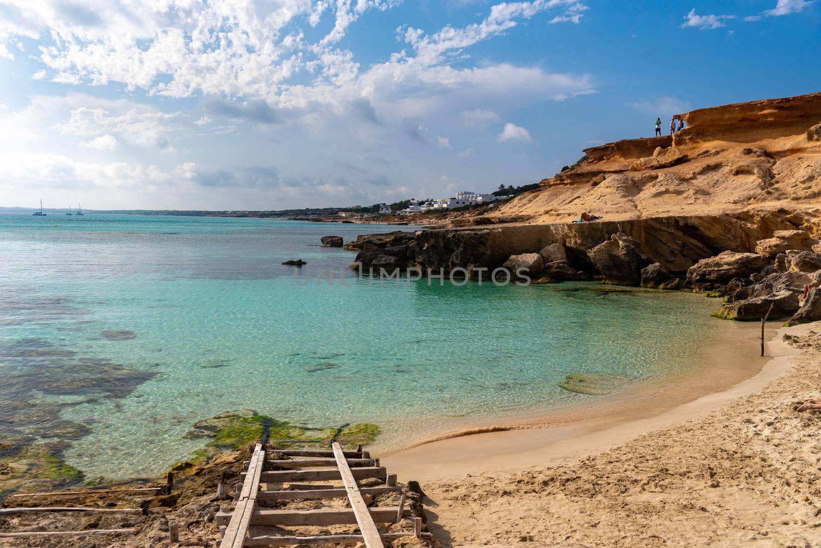 Formentera beach of Calo d es Mort in Balearic Islands.