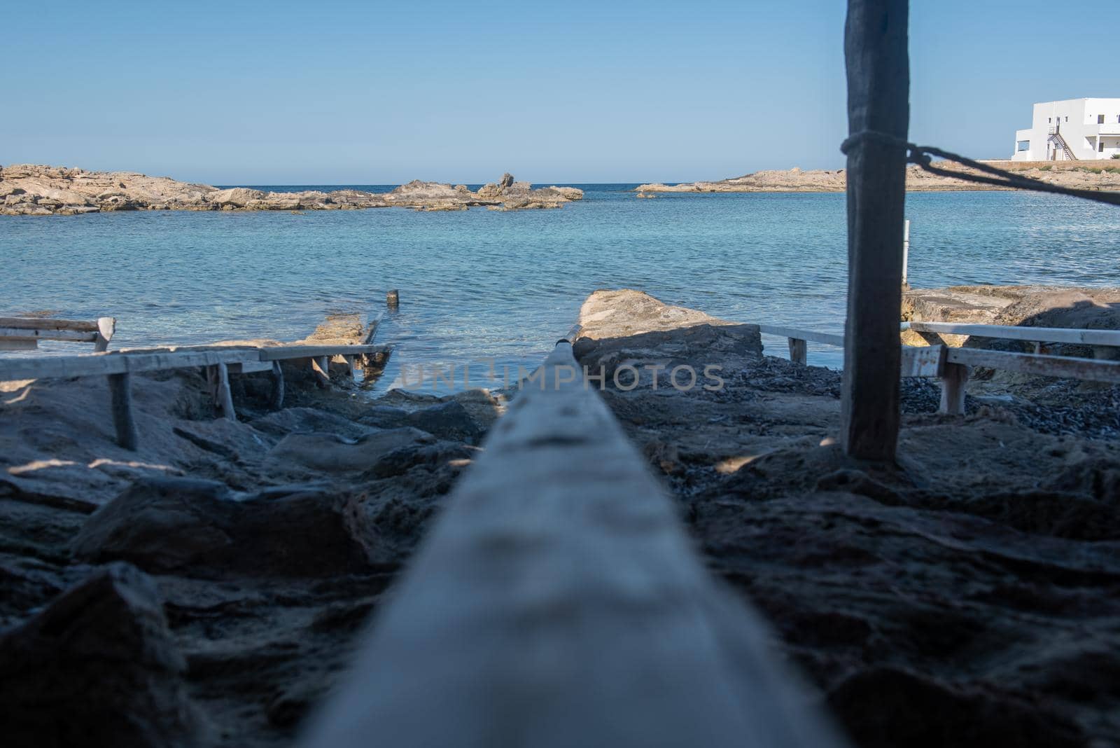 Beautiful beach with transparent water on the Island of Formentera in Spain