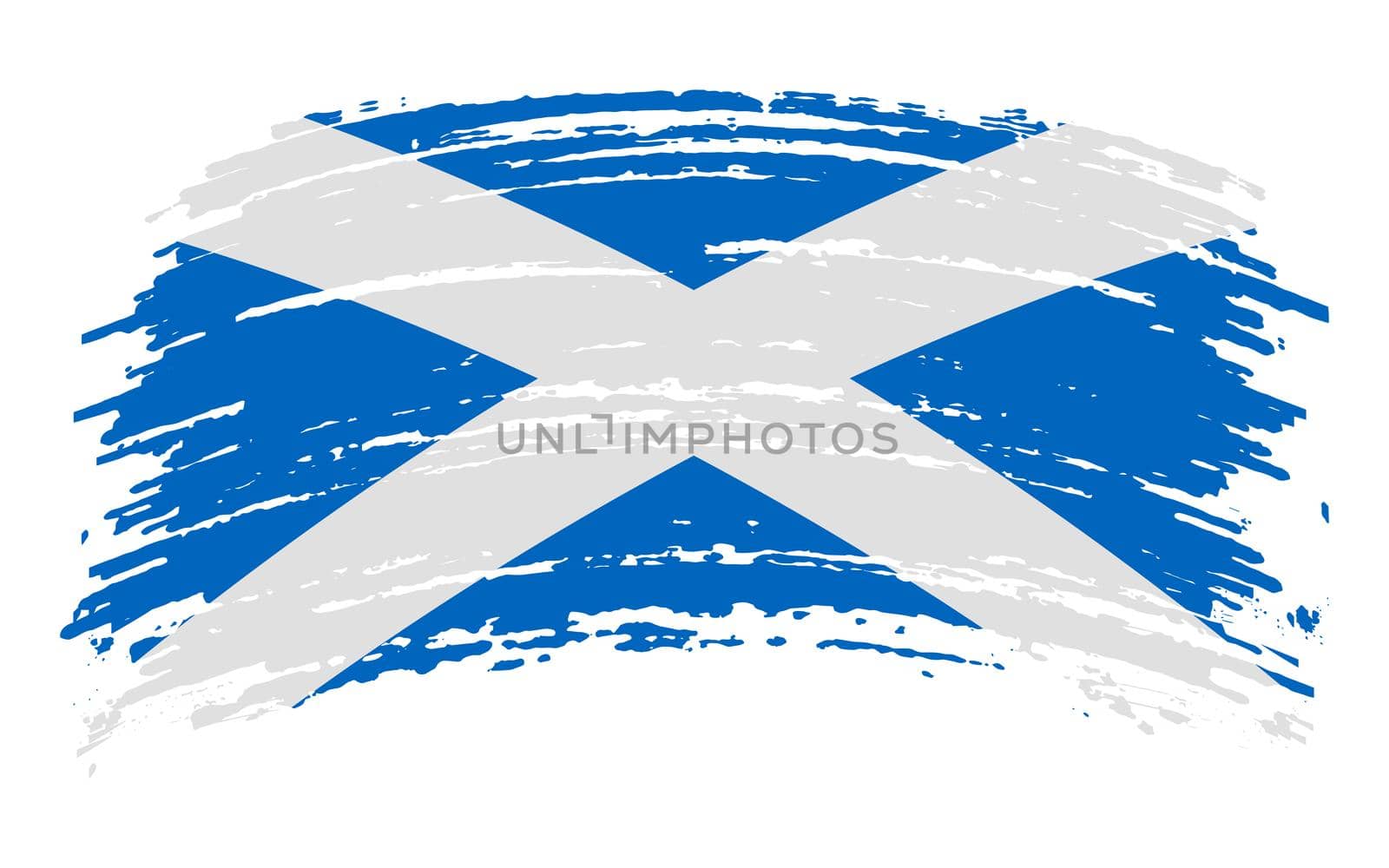 Scotland flag in grunge brush stroke, vector by gladder