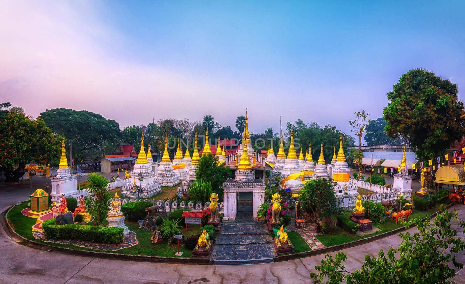 Twenty pagodas temple is a Buddhist temple in Lampang province, Thailand by NuwatPhoto