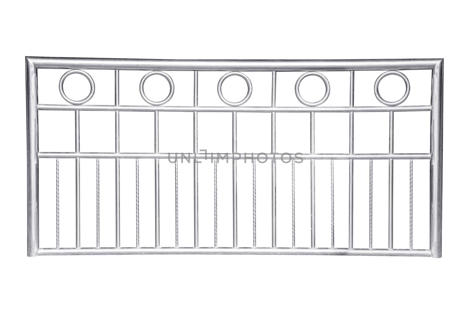 Stainless steel railing isolated on white, with clipping path.