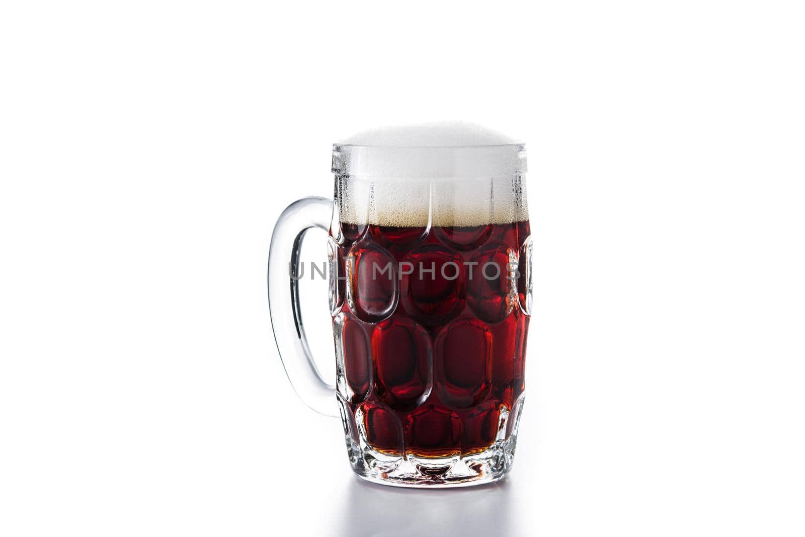 Traditional kvass beer mug isolated on white background