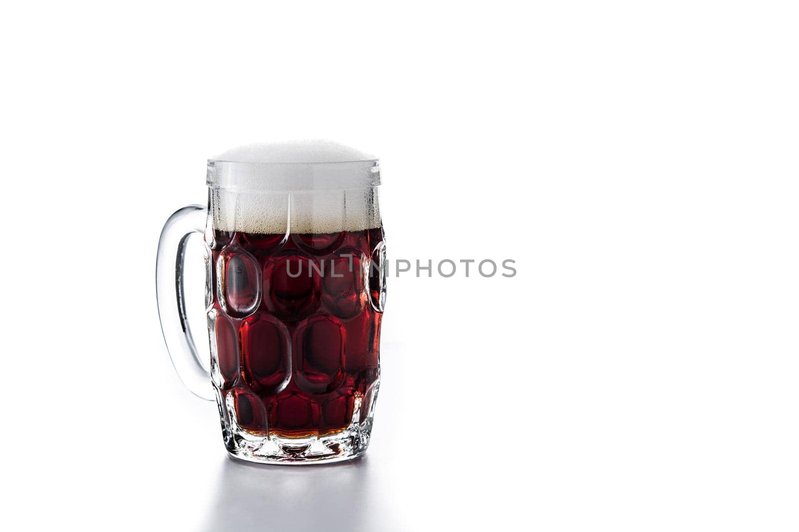 Traditional kvass beer mug isolated on white background