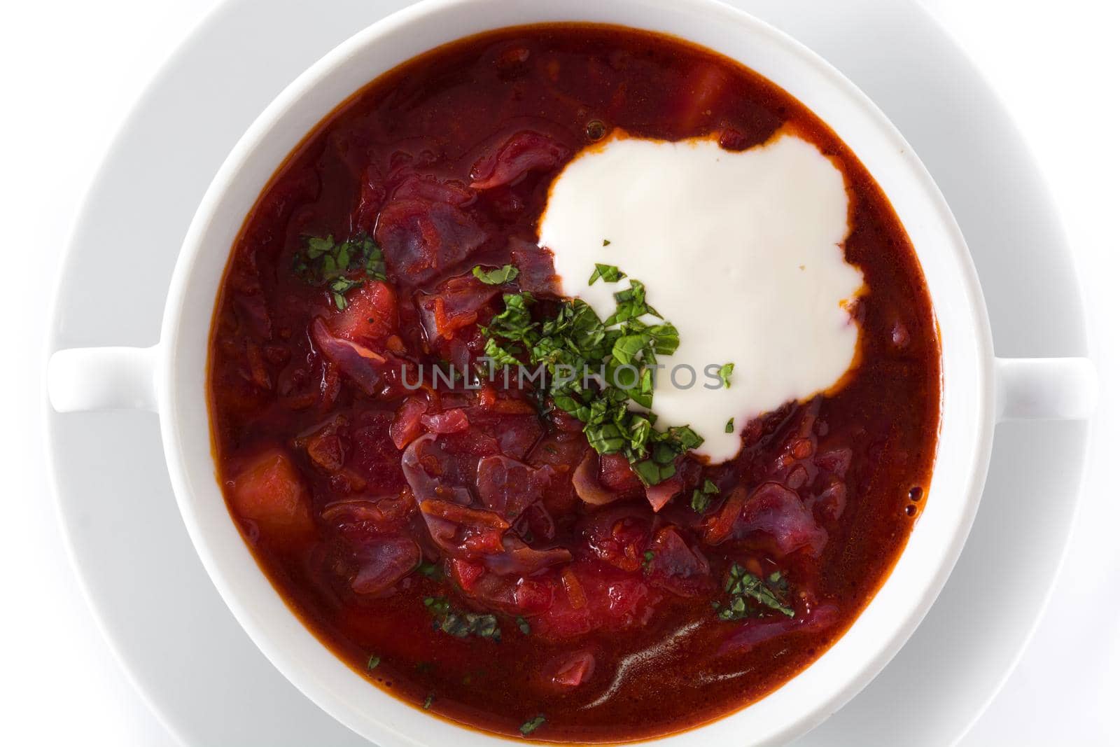 Traditional Ukrainian Russian borsch. Beetroot soup by chandlervid85