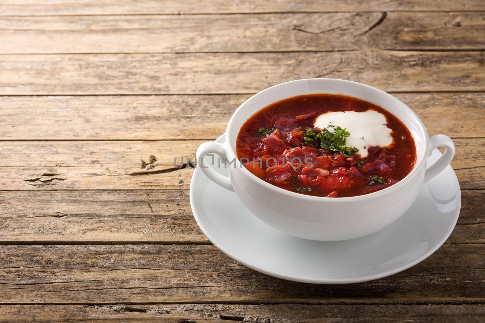 Traditional Ukrainian Russian borsch. Beetroot soup by chandlervid85