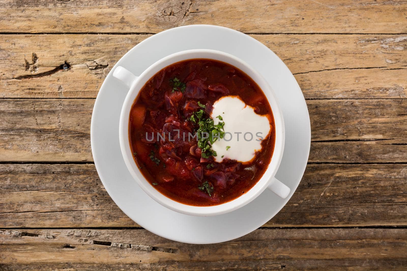 Traditional Ukrainian Russian borsch. Beetroot soup by chandlervid85