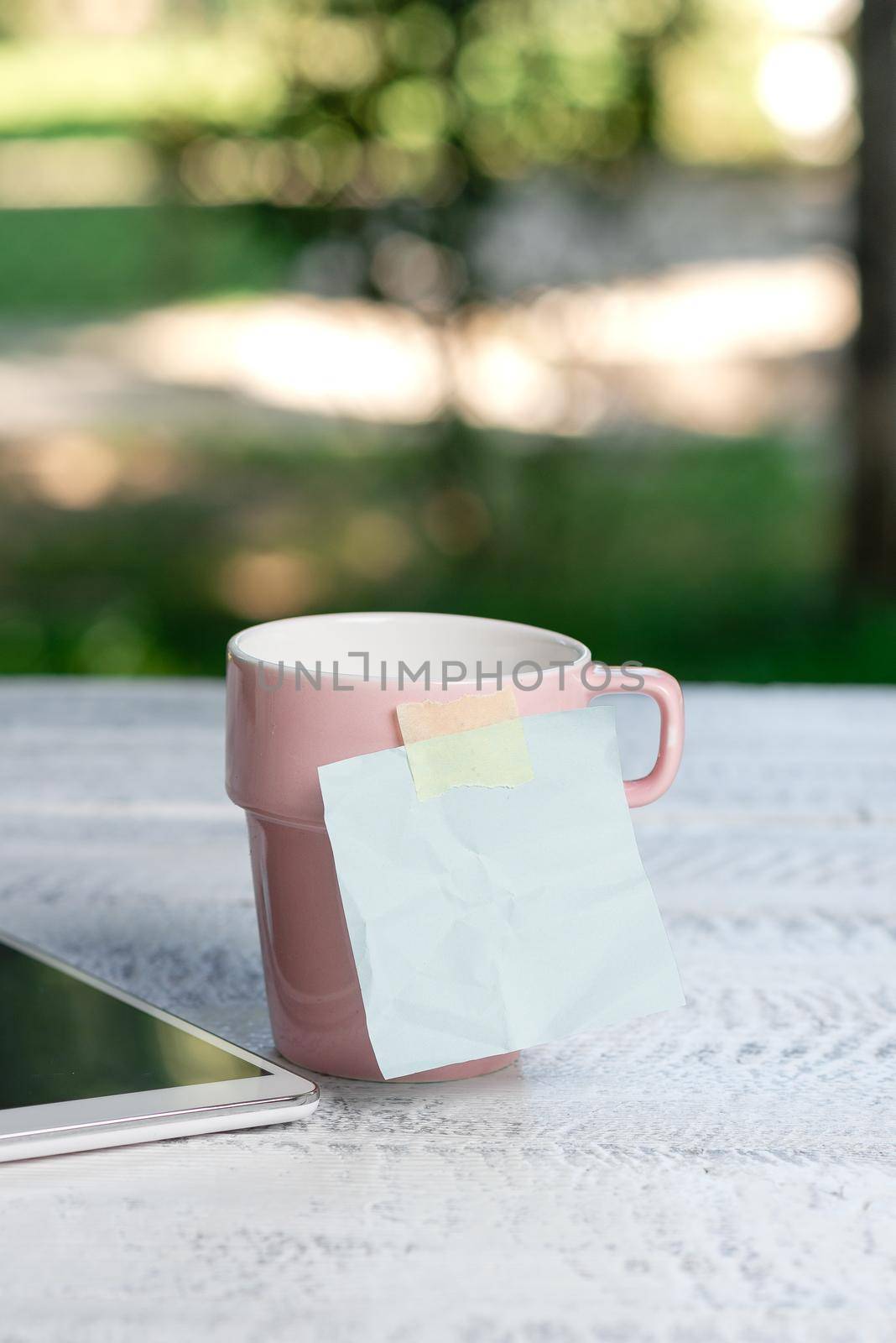Calming Refreshing Environment, Garden Coffee Shop Ideas, Outdoor Relaxation Experience, Embracing Nature, Warm Climate, Workspace Outside, Writing Important Notes by nialowwa