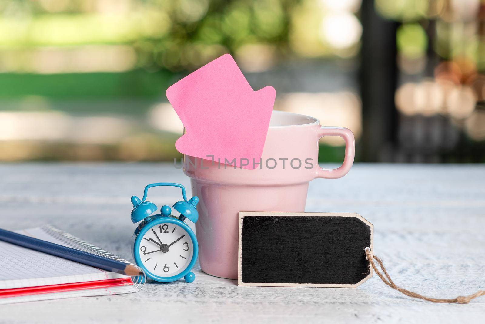 Outdoor Cafe Idea, Abstract Displaying Productivity And Time Management