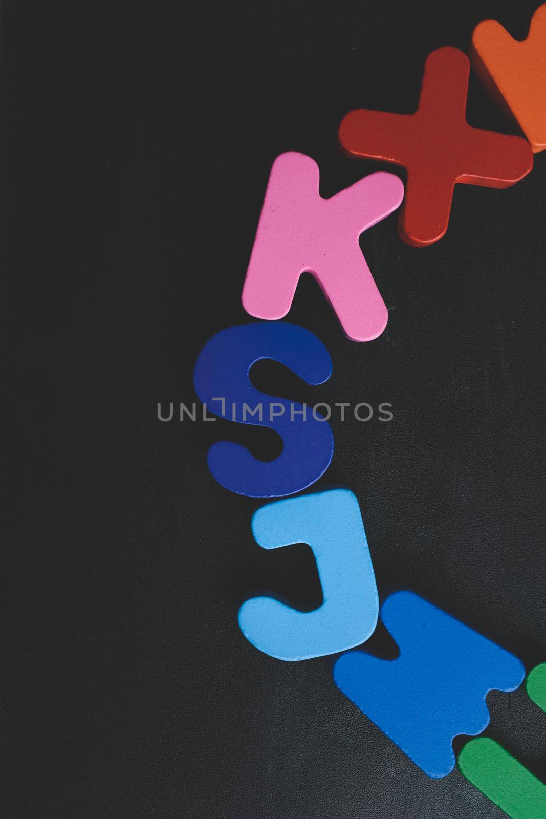 Alphabet  ABC  wooden  letters for early education concept