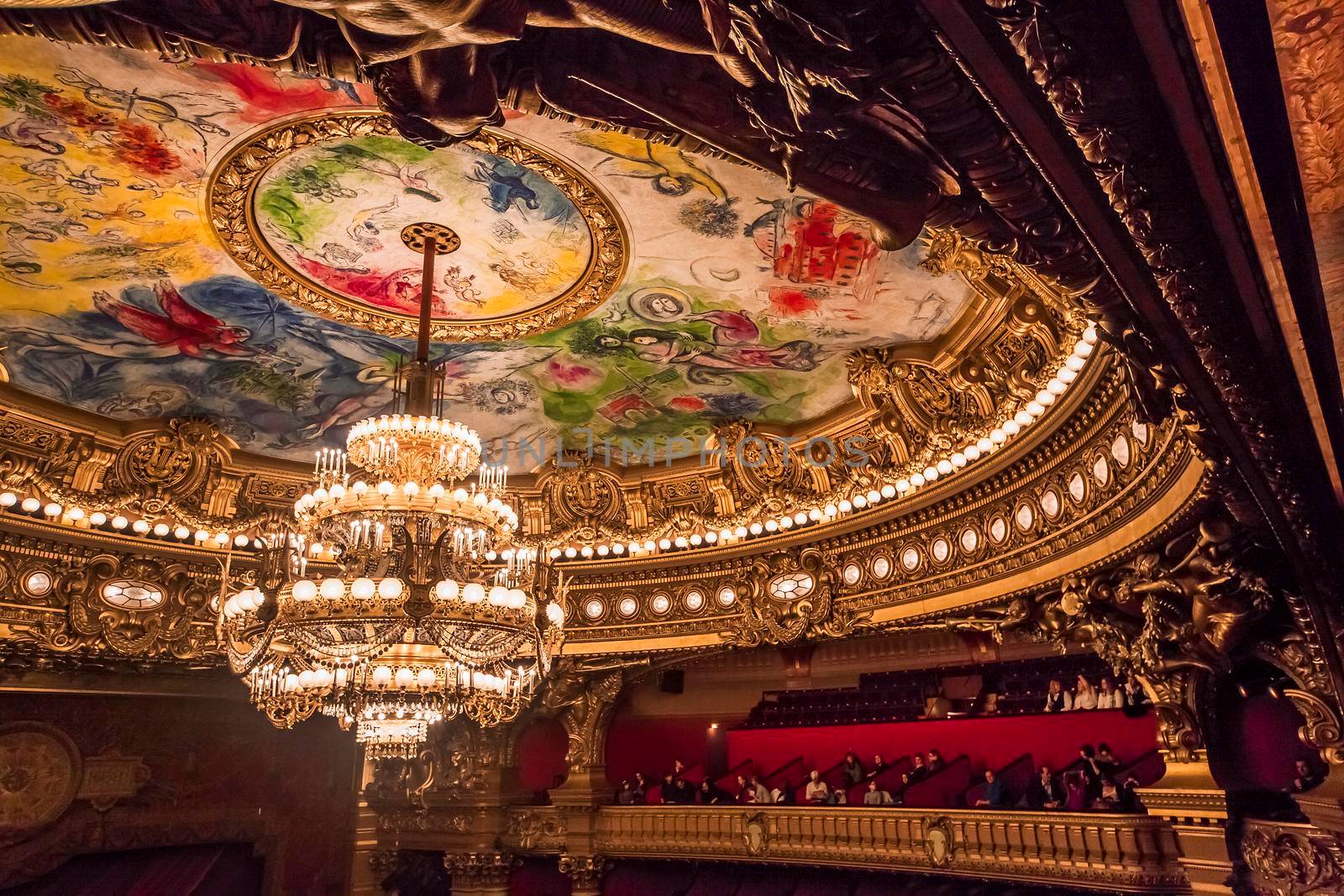 PARIS, france, DECEMBER 22 : An interior view of Opera de Paris, Palais Garnier, Paris Opera house shown on december 22, 2012 in Paris, france 