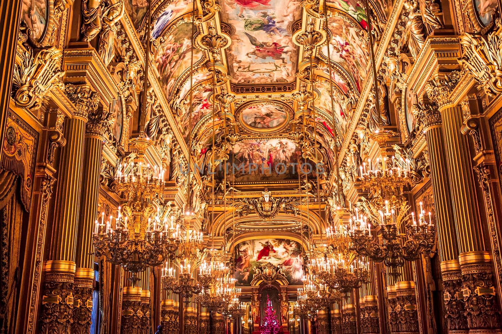 PARIS, france, DECEMBER 22 : An interior view of Opera de Paris, Palais Garnier, Paris Opera house shown on december 22, 2012 in Paris, france 