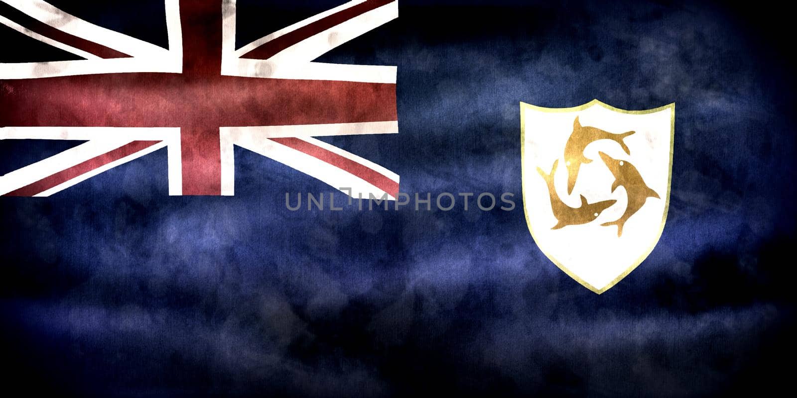 Anguilla flag - realistic waving fabric flag by MP_foto71