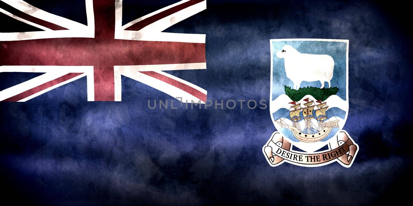 Falkland Islands flag - realistic waving fabric flag by MP_foto71