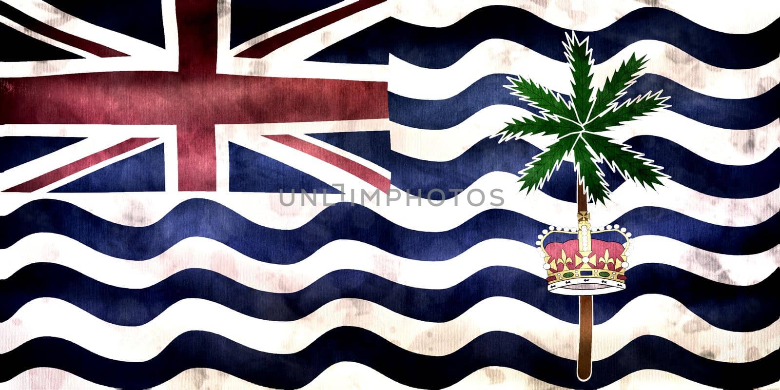 British Indian Ocean Territory flag - realistic waving fabric flag