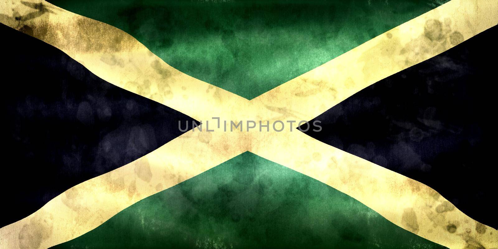 3D-Illustration of a Jamaica flag - realistic waving fabric flag by MP_foto71