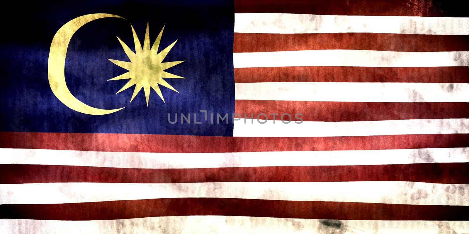 Malaysia flag - realistic waving fabric flag