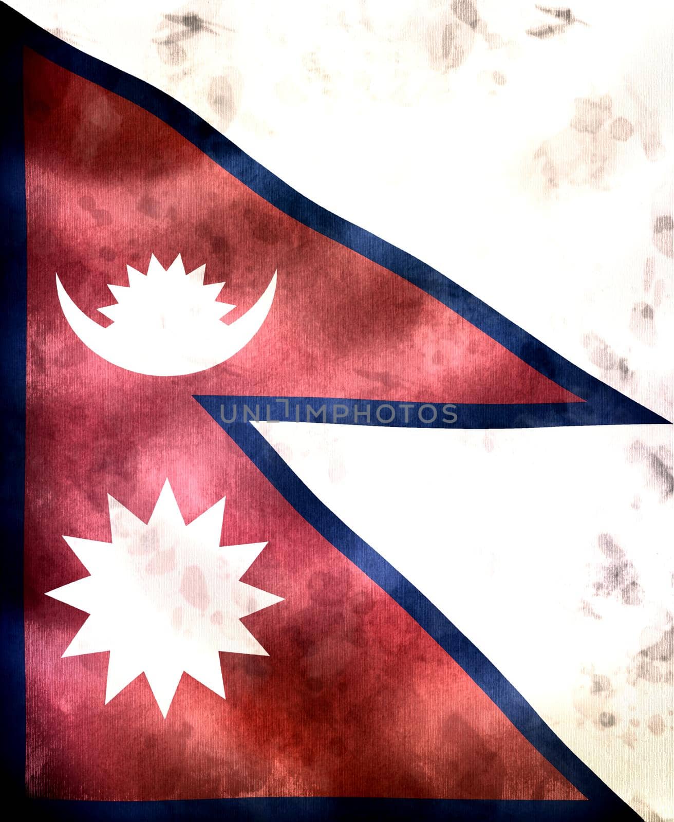 Nepal flag - realistic waving fabric flag