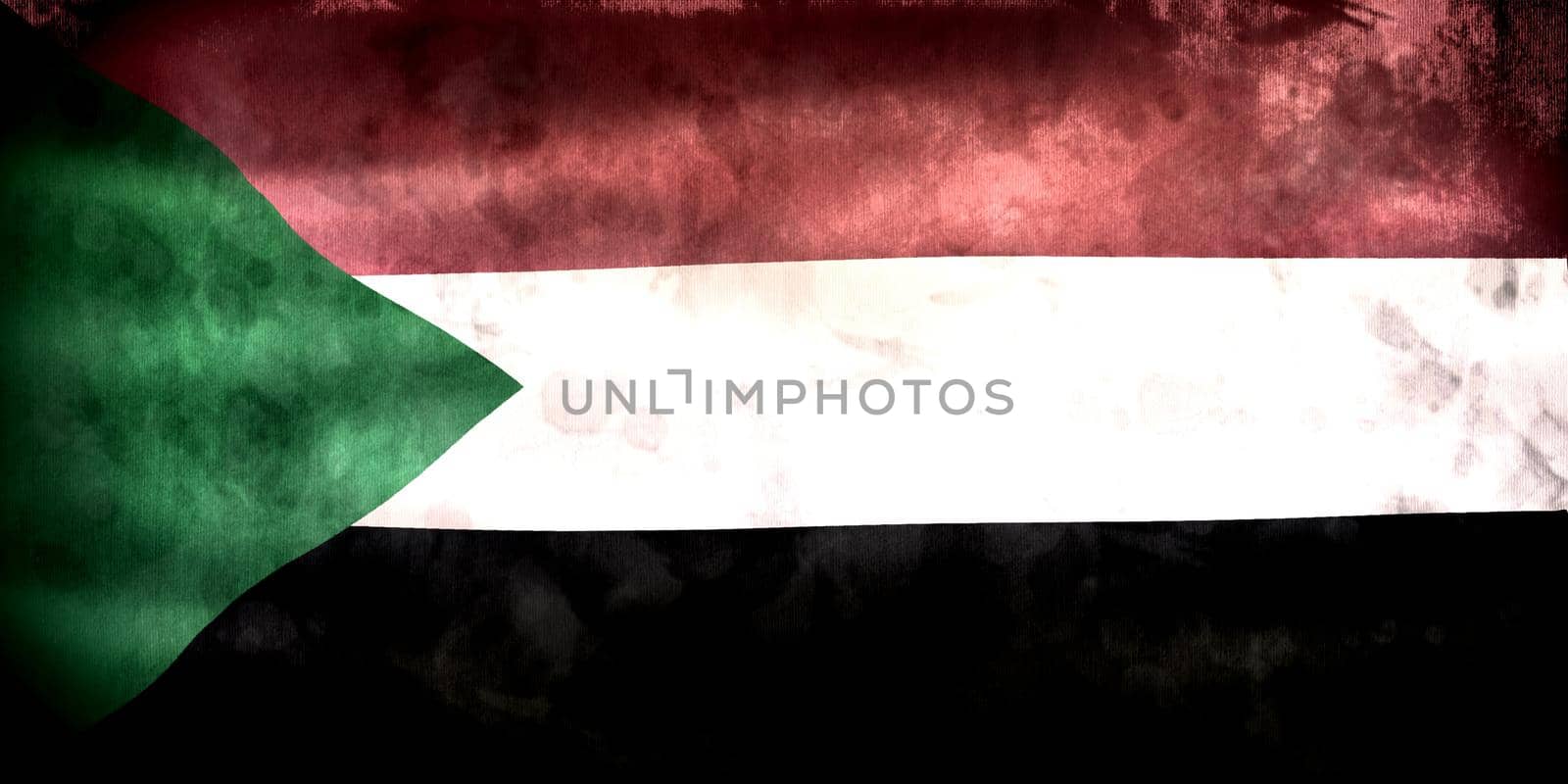 Sudan flag - realistic waving fabric flag