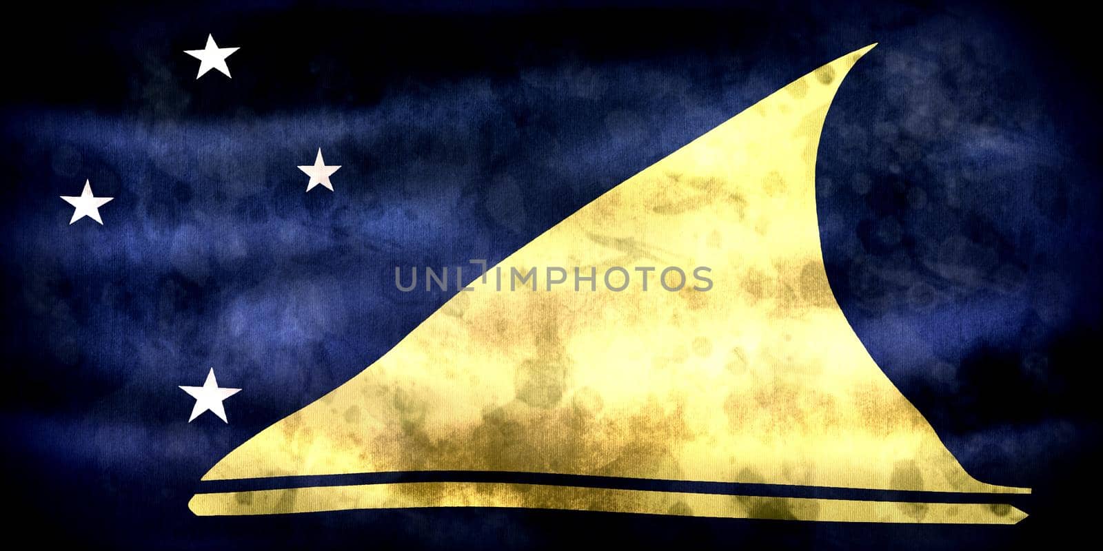 3D-Illustration of a Tokelau flag - realistic waving fabric flag.