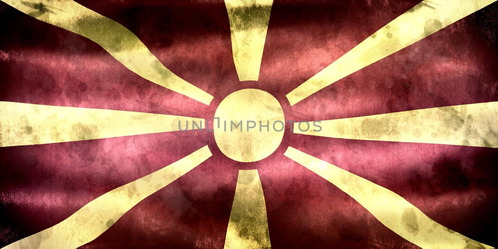 3D-Illustration of a North Macedonia flag - realistic waving fabric flag by MP_foto71