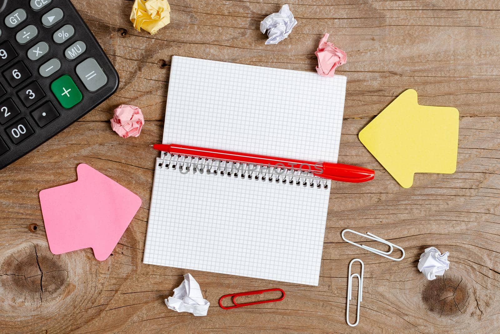 Display of Different Color Sticker Notes Arranged On Flat Lay Background