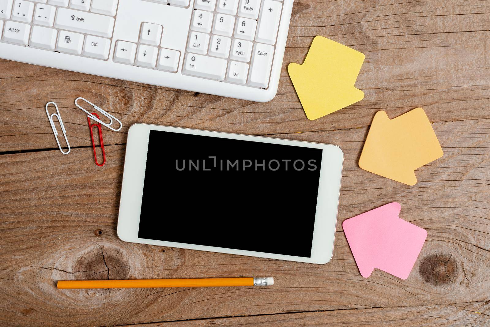 Display of Different Color Sticker Notes Arranged On Flat Lay Background