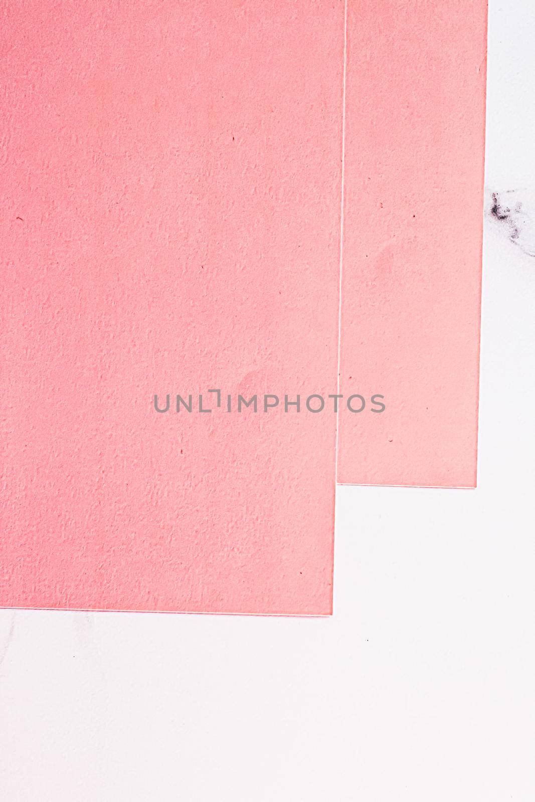 Pink A4 papers on white marble background as office stationery flatlay, luxury branding flat lay and brand identity design for mockups