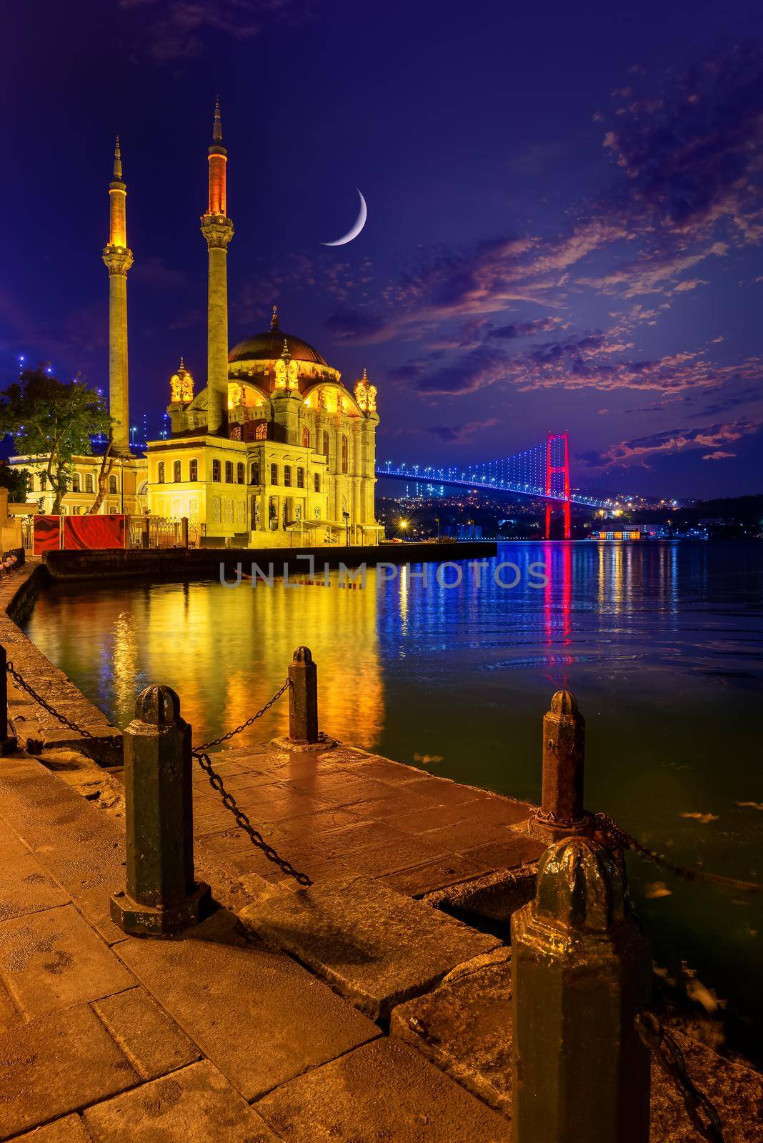Ortakoy Mosque and Bosphorus by Givaga