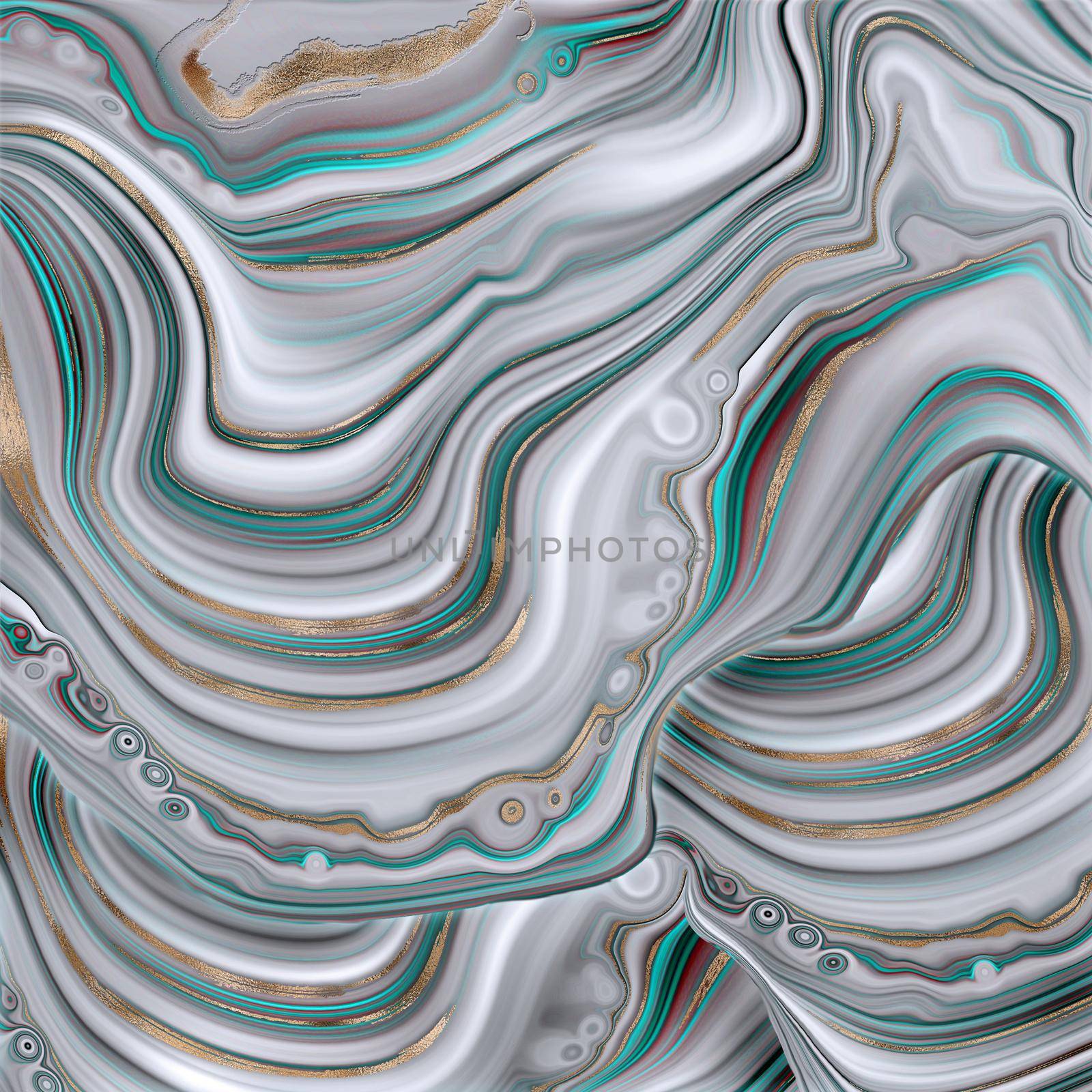 Abstract trendy turquoise blue green background template. Liquid marble agate abstract design with gold waves texture. Cover, invitation, banner, placard, brochure, poster, card, flyer. Illustration