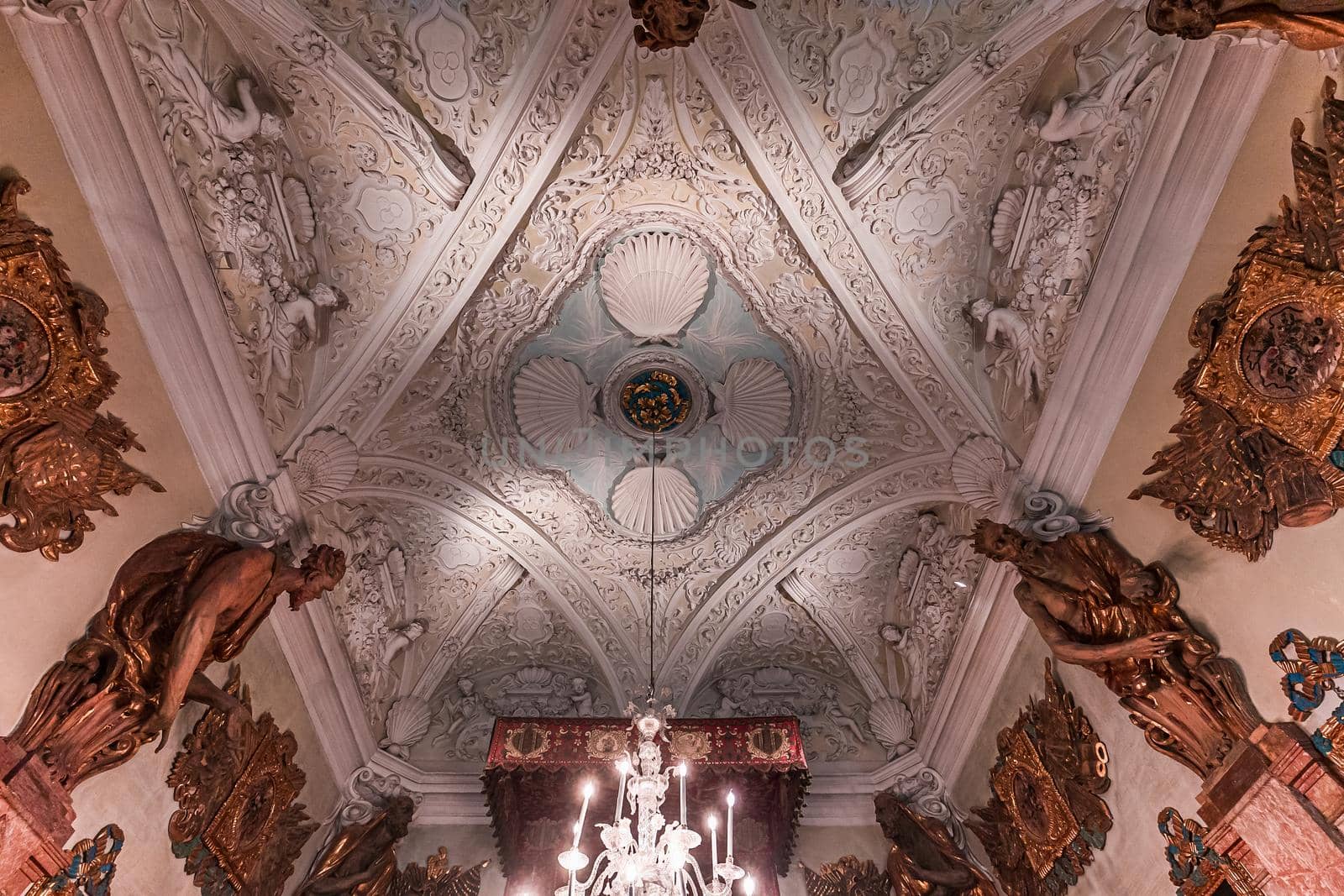 STRESA, ITALY, MAY 28, 2019 : interiors of palazzo Borromeo, isola bella, lake maggiore, may 28, 2019, in Stresa, italy