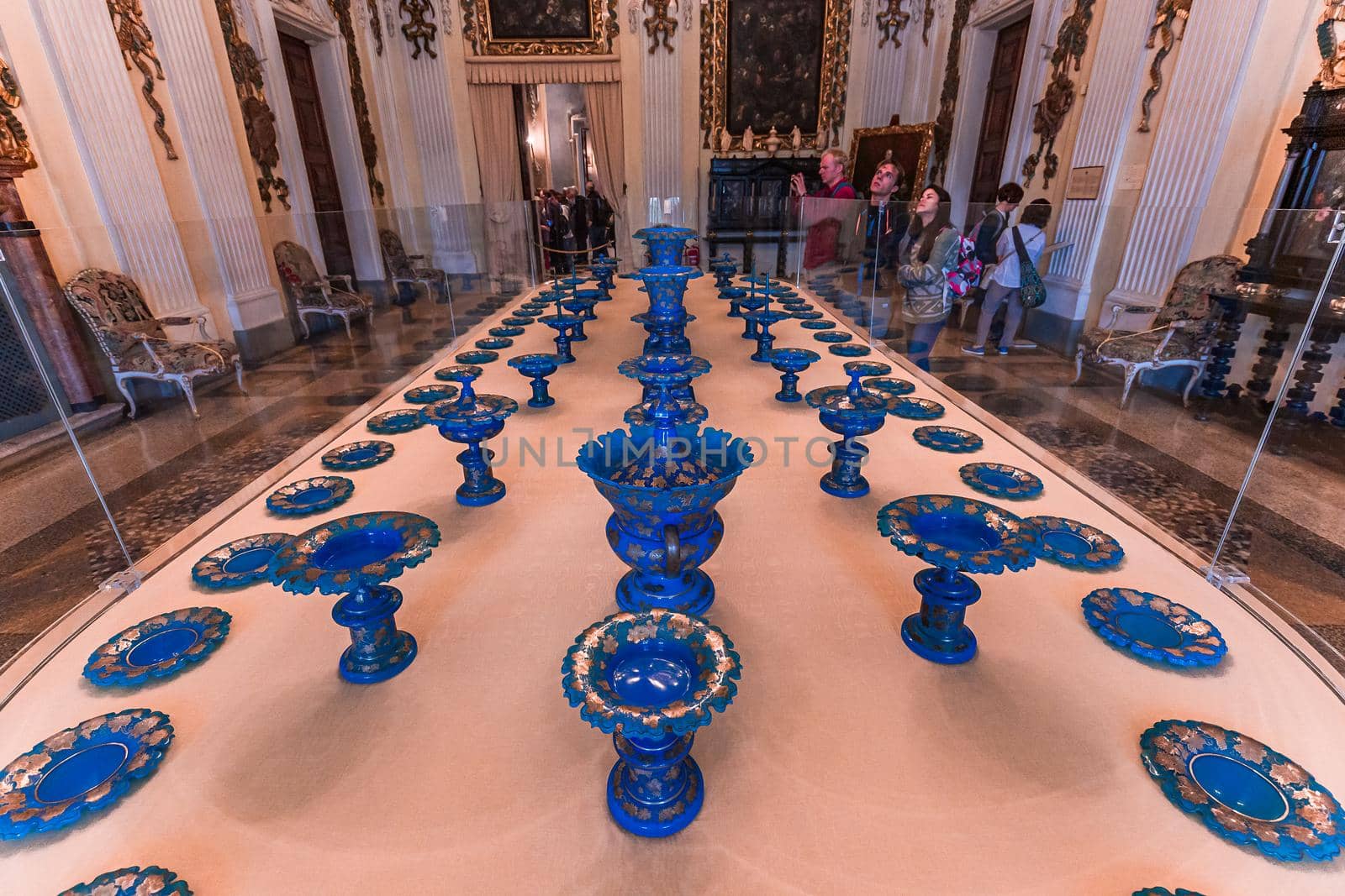 STRESA, ITALY, MAY 28, 2019 : interiors of palazzo Borromeo, isola bella, lake maggiore, may 28, 2019, in Stresa, italy