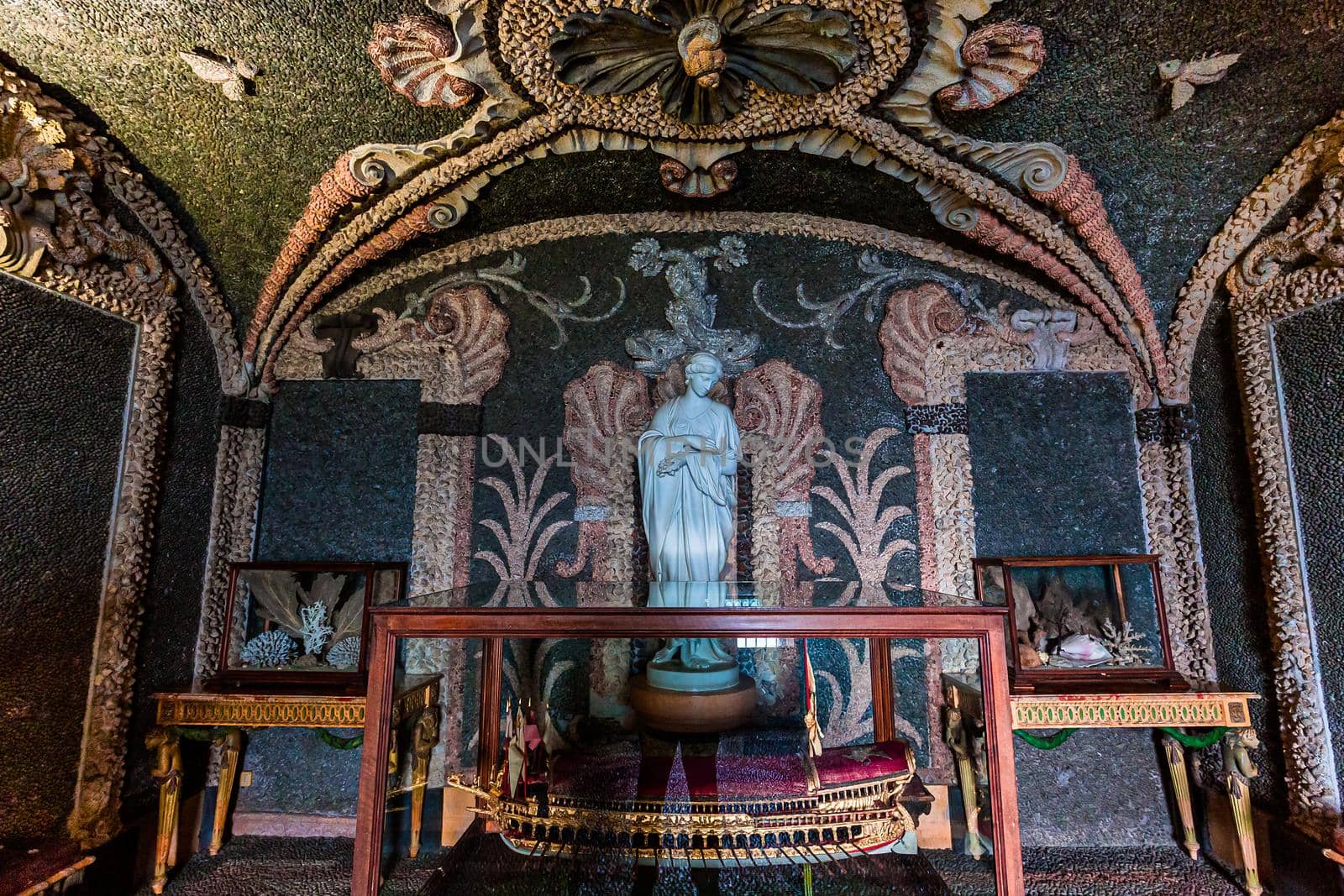 STRESA, ITALY, MAY 28, 2019 : interiors of palazzo Borromeo, isola bella, lake maggiore, may 28, 2019, in Stresa, italy